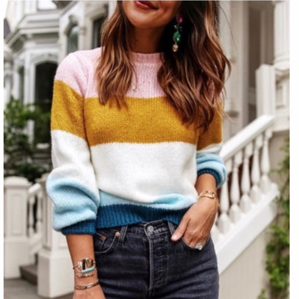 Topshop Color Block Sweater